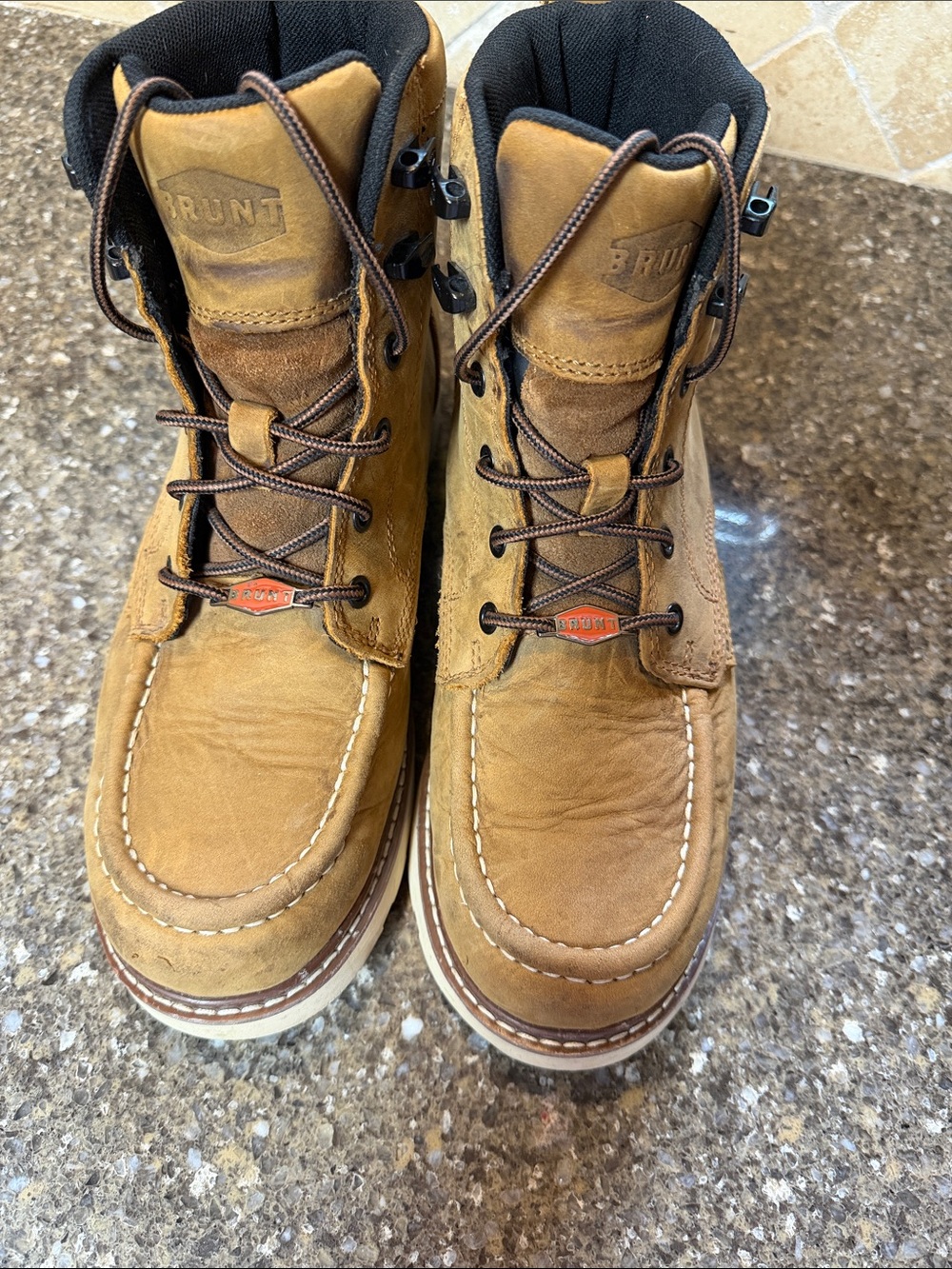 BRUNT Tan Waterproof Soft Toe Work Boots - Picture 2 of 7